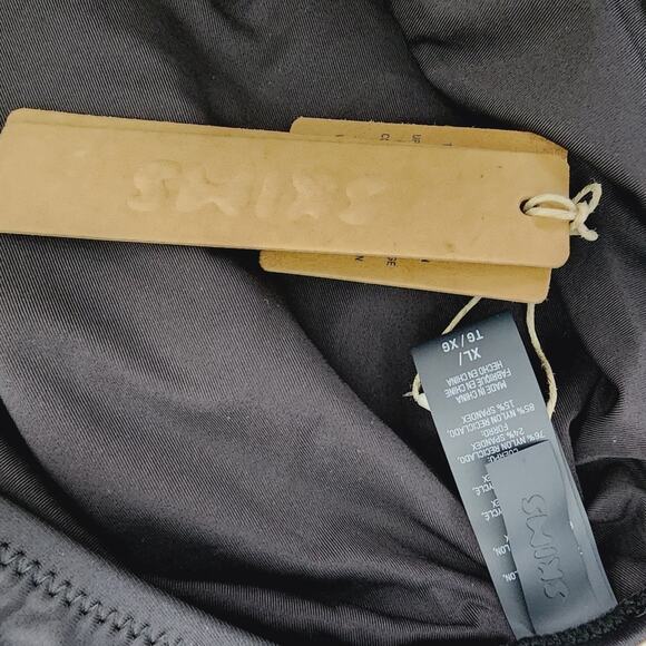 NEW SKIMS Black Onyx Recycled Swim Scoop Neck One Piece Swimsuit - Picture 9 of 11